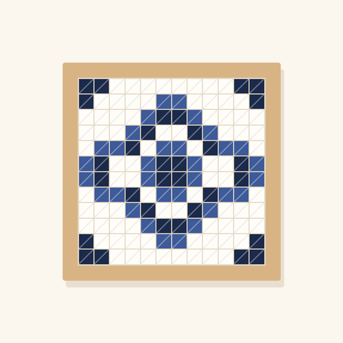 Blue & White Forever needlepoint canvas design